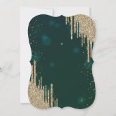 Champagneglas, Gouden Glitterdruppels, Sterren Swe Kaart (Achterkant)