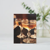 champagneglas gouden toast briefkaart (Staand voorkant)