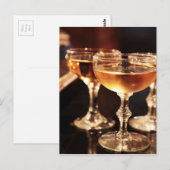 champagneglas gouden toast briefkaart (Voorkant / Achterkant)