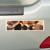 champagneglas gouden toost bumpersticker (Op auto)