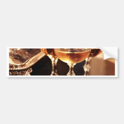 champagneglas gouden toost bumpersticker (Voorkant)