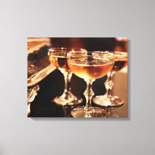 champagneglas gouden toost canvas afdruk