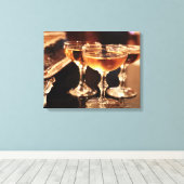 champagneglas gouden toost canvas afdruk (Insitu (Houten vloer))