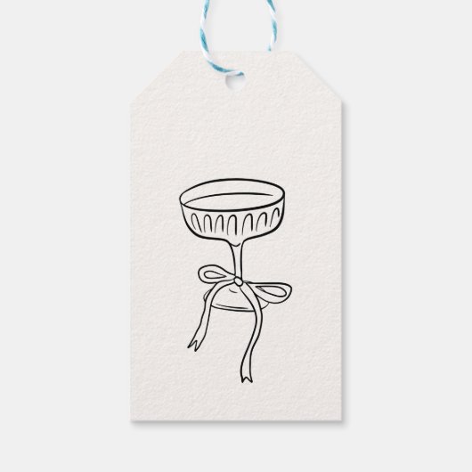 Champagneglas Lint Bruidsfeest Bedankt Cadeaulabel (Achterkant)