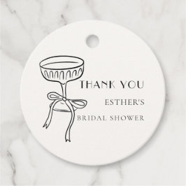 Champagneglas met boog Vrijgezellenfeest Dank u Bedankjes Labels