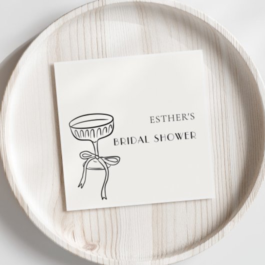 Champagneglas met strik Bruidsfeest Servet