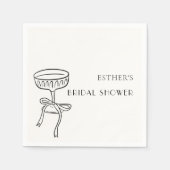 Champagneglas met strik Bruidsfeest Servet (Voorkant)