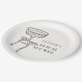 Champagneglas met Vrijgezellenfeest Papieren Bordje (Gekanteld)