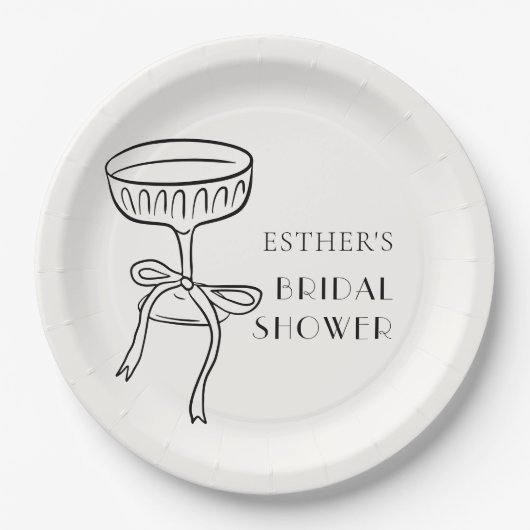 Champagneglas met Vrijgezellenfeest Papieren Bordje (Voorkant)