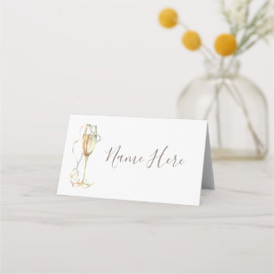 Champagneglas Parels Gevouwen Plaatskaart Plaatskaartje