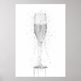 Champagneglas Poster
