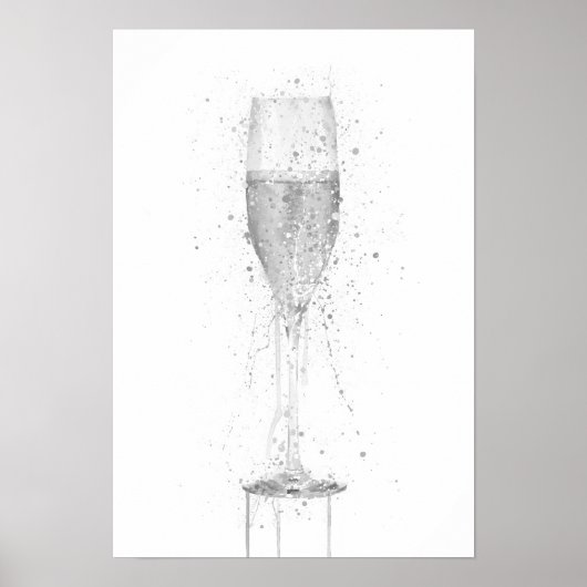 Champagneglas Poster (Voorkant)