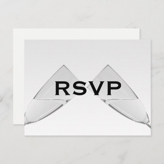 Champagneglas RSVP-Briefkaart Uitnodiging Briefkaart (Voorkant / Achterkant)