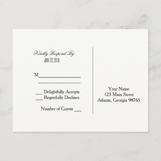 Champagneglas RSVP-Briefkaart Uitnodiging Briefkaart (Achterkant)