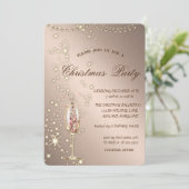 Champagneglas,Sparkel,Lichten,Kerstmis Kaart (Staand voorkant)