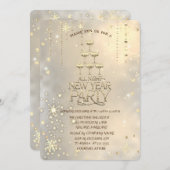 Champagneglas, ster, sneeuwvlokken Kerstmis Kaart (Voorkant / Achterkant)