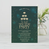 Champagneglas Sterren Cocktail Kerstmis  Kaart (Staand voorkant)