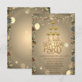 Champagneglas Takken Kerst Bedrijf Kaart (Voorkant / Achterkant)