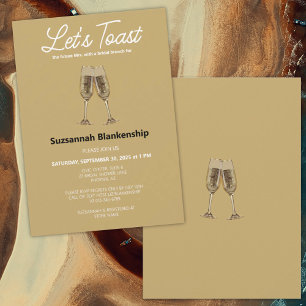 Champagneglas Toast Bruidsmeisjesfeest Template Kaart