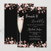 Champagneglas Wilde Bloemen Uitnodiging (Voorkant / Achterkant)