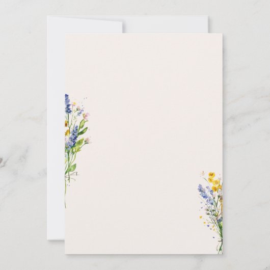 Champagneglas Wildflower Moederdag Brunch Kaart (Achterkant)