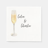 Champagneglas, wit servet (Voorkant)