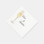 Champagneglas, wit servet (Hoek)