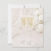 Champagneglas Zachte Gedrapeerde trouwuitnodiging (Achterkant)