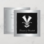 Champagneglazen 25ste huwelijksverjaardag kaart (Voorkant / Achterkant)