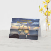 CHAMPAGNEGLAZEN Aangepaste Huwelijks FELICITATIES Kaart (Gele Bloem)