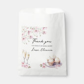 Champagneglazen en cupcakes Roze Wildbloemen Bedankzakje (Voorkant)