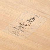 Champagneglazen Gold Stars Vrijgezellenfeest Acryl Uitnodigingen (Laagn)