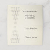 Champagneglazen Huwelijk Plaatskaartje (Buitenkant ongevouwen)