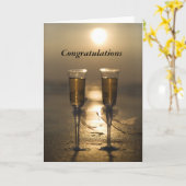 Champagneglazen kaart (Gele Bloem)