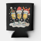 Champagneglazen Kerstman Rendier Kerstmis Blikjeskoeler (Voorkant)