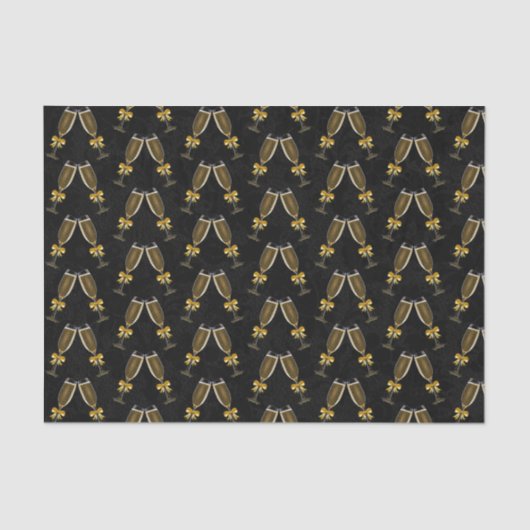 Champagneglazen klinken samen tissuepapier (Voorkant)