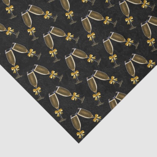 Champagneglazen klinken samen tissuepapier (Detail)