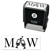 Champagneglazen Koppel Trouw 2 Initiaal Monogram Zelfinktende Stempel (In situ)