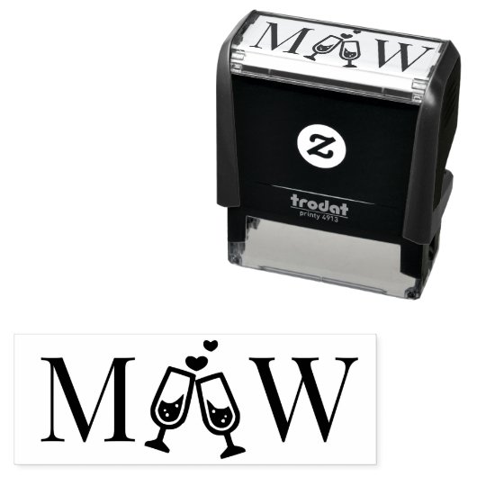 Champagneglazen Koppel Trouw 2 Initiaal Monogram Zelfinktende Stempel (In situ)