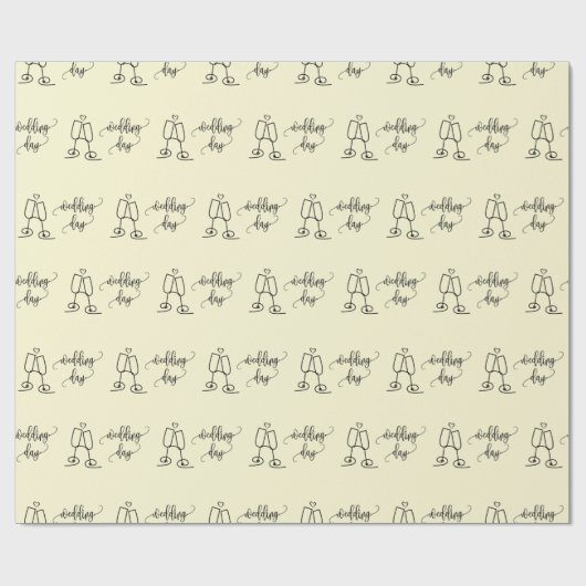 Champagneglazen Leuke Huwelijksdag Cadeau Naadloos Cadeaupapier (Vlak)