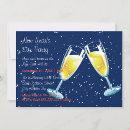 Champagneglazen Nacht - Oud en Nieuwfeest Kaart