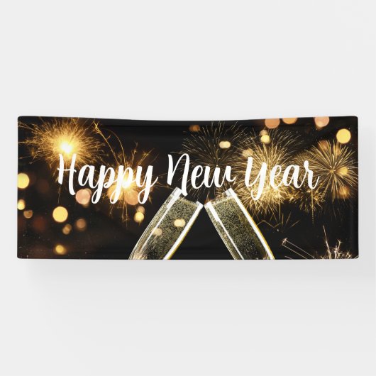 Champagneglazen proosten spandoek (Horizontaal)