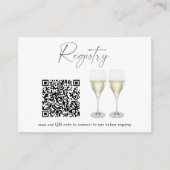 Champagneglazen QR-code Bruidsfeest registratie Informatiekaartje (Voorkant)