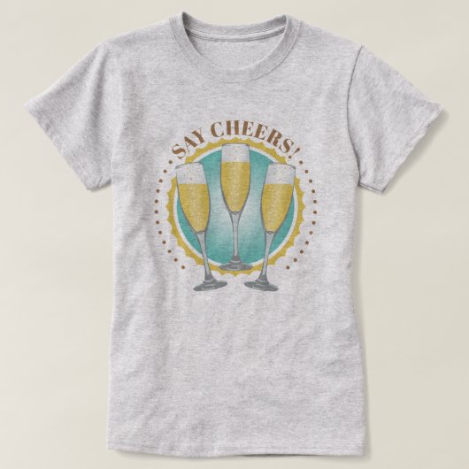 Champagneglazen T-shirt (Design voorkant)