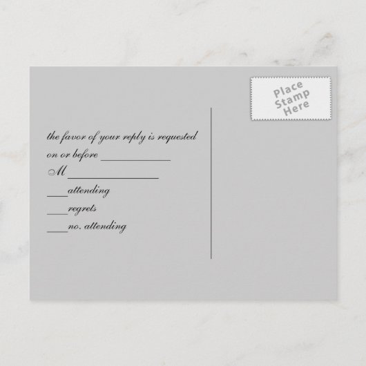   Champagneglazen Trouwen RSVP Uitnodiging Briefkaart (Achterkant)