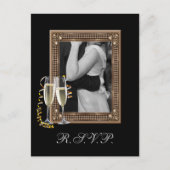   Champagneglazen Trouwen RSVP Uitnodiging Briefkaart (Voorkant)