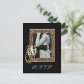   Champagneglazen Trouwen RSVP Uitnodiging Briefkaart (Staand voorkant)