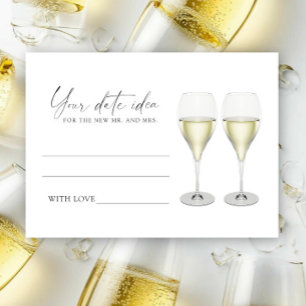 Champagneglazen - Uitdagingen voor een date \ Date Informatiekaartje