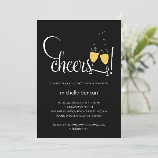 Champagneglazen Verloving of vrijgezellenfeest Kaart (Staand voorkant)