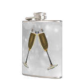 Champagneglazen Viering Goud op Zilver Heupfles (Links)